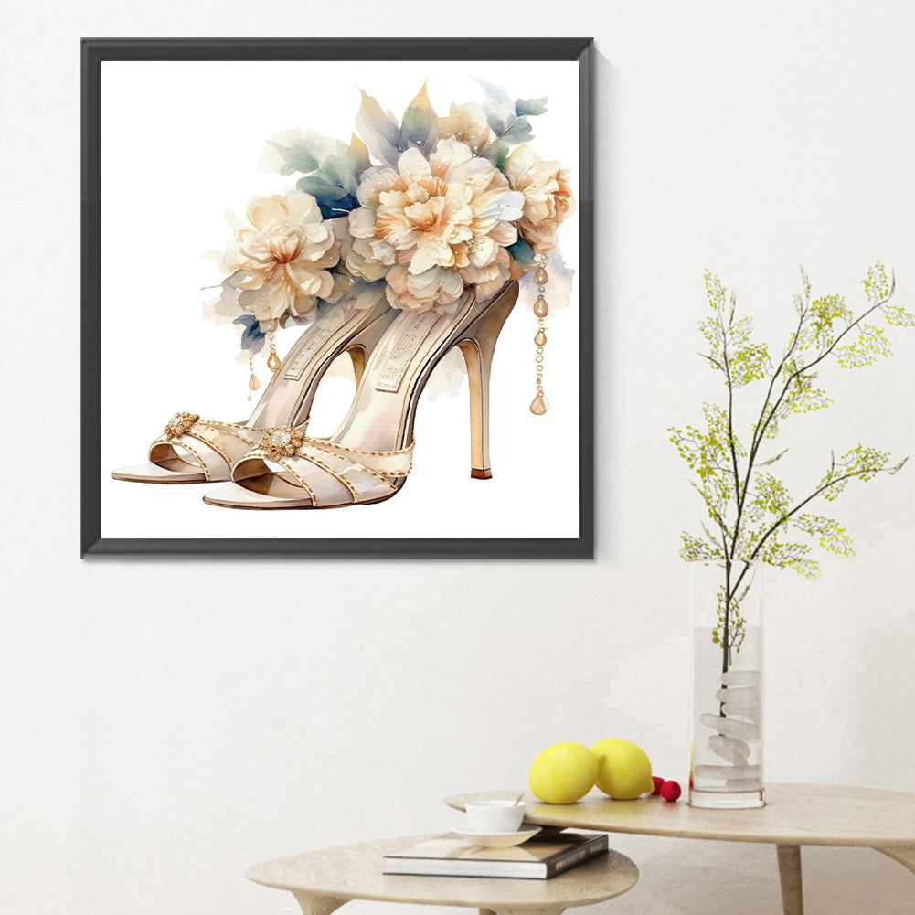 Flower High Heels - Full Round Drill Diamond Painting 30*30CM