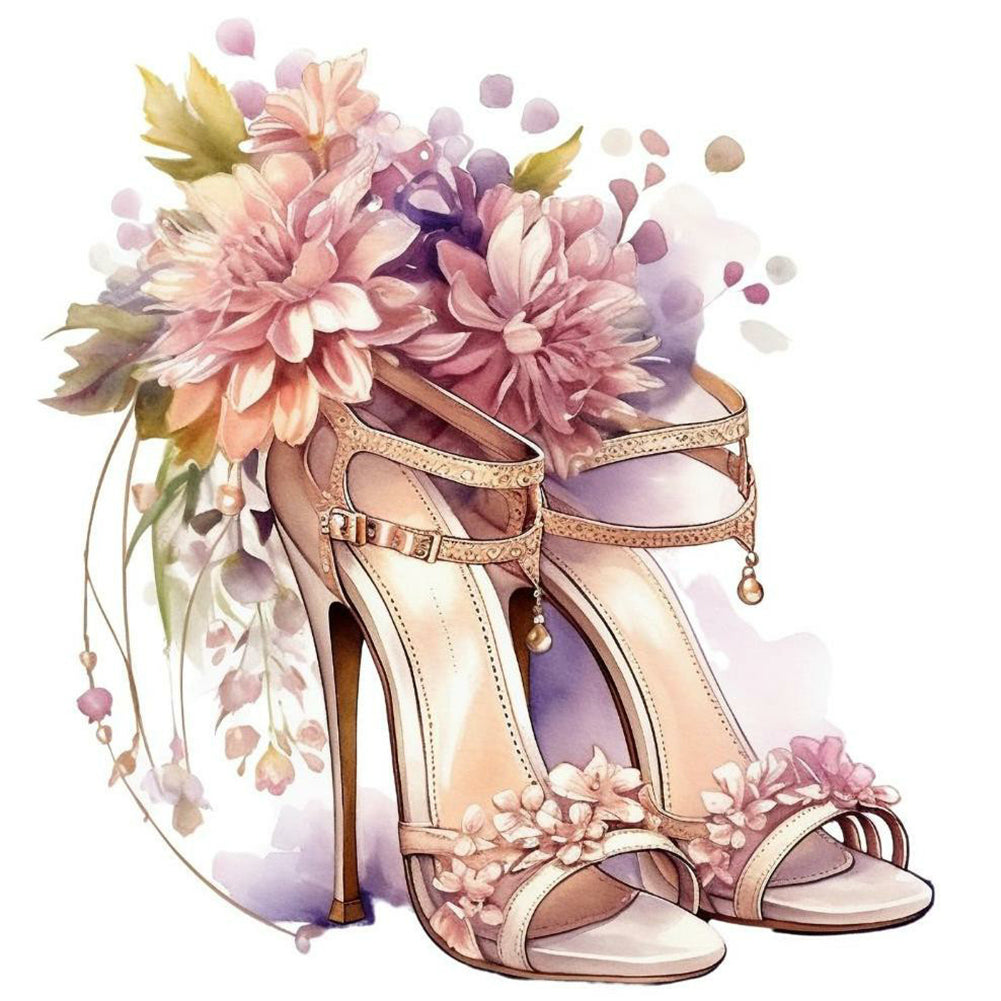 Flower High Heels - Full Round Drill Diamond Painting 30*30CM