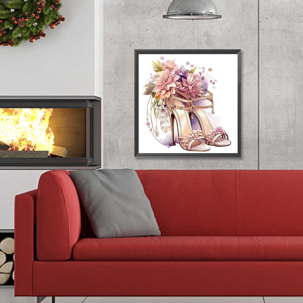Flower High Heels - Full Round Drill Diamond Painting 30*30CM