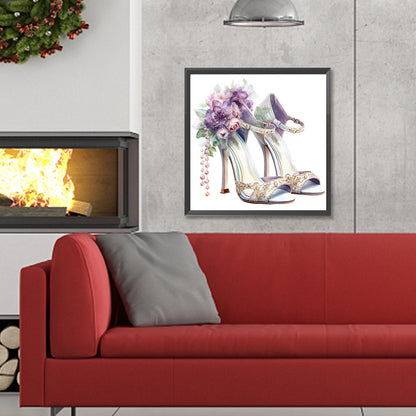 Flower High Heels - Full Round Drill Diamond Painting 30*30CM