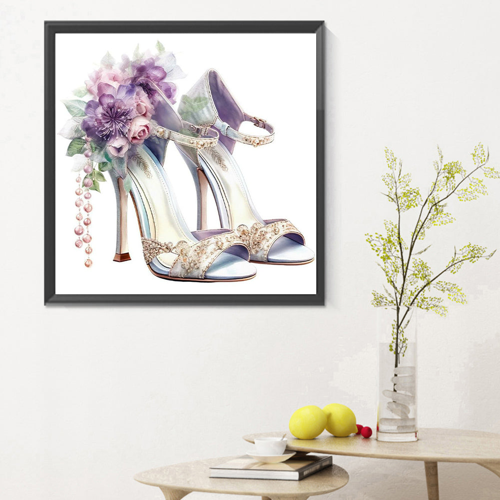 Flower High Heels - Full Round Drill Diamond Painting 30*30CM