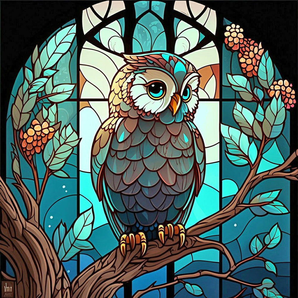 Owl - Full Round Drill Diamond Painting 30*30CM
