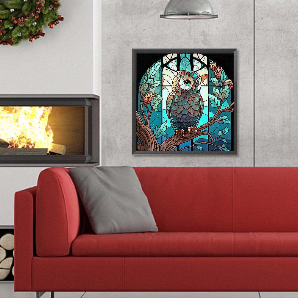 Owl - Full Round Drill Diamond Painting 30*30CM