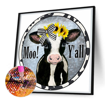 Dairy Cow - Full Round Drill Diamond Painting 30*30CM