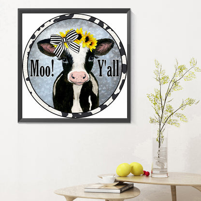 Dairy Cow - Full Round Drill Diamond Painting 30*30CM