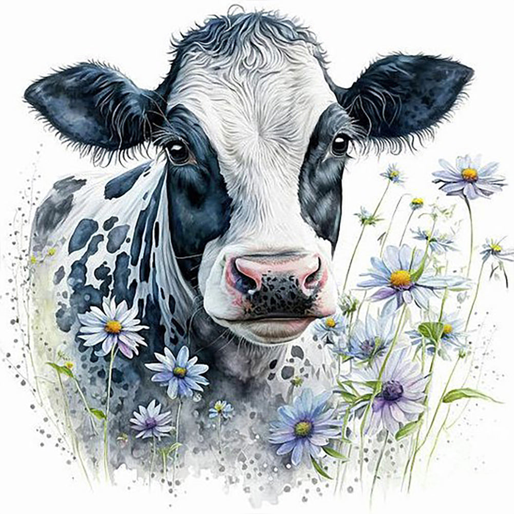 Dairy Cow - Full Round Drill Diamond Painting 30*30CM