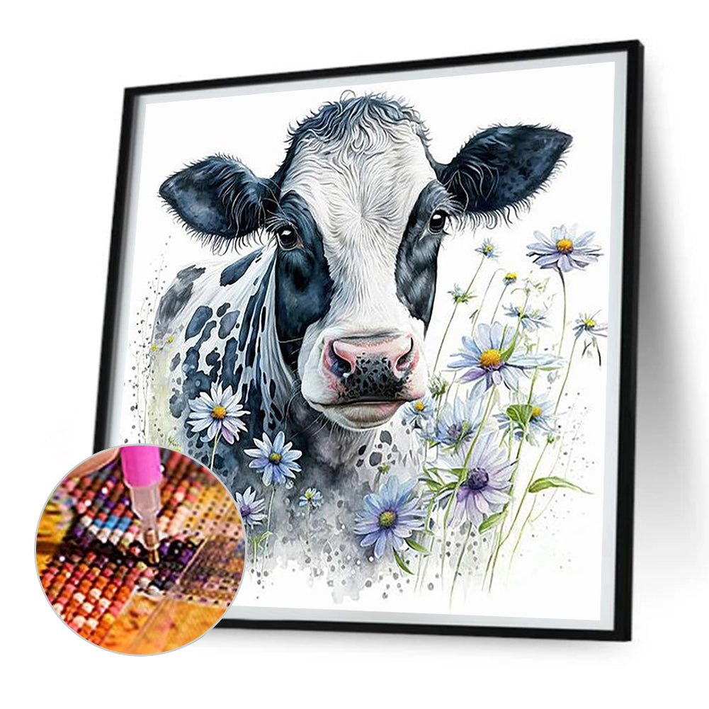 Dairy Cow - Full Round Drill Diamond Painting 30*30CM