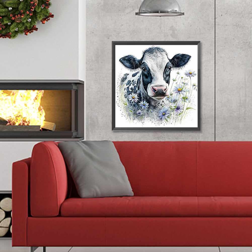 Dairy Cow - Full Round Drill Diamond Painting 30*30CM