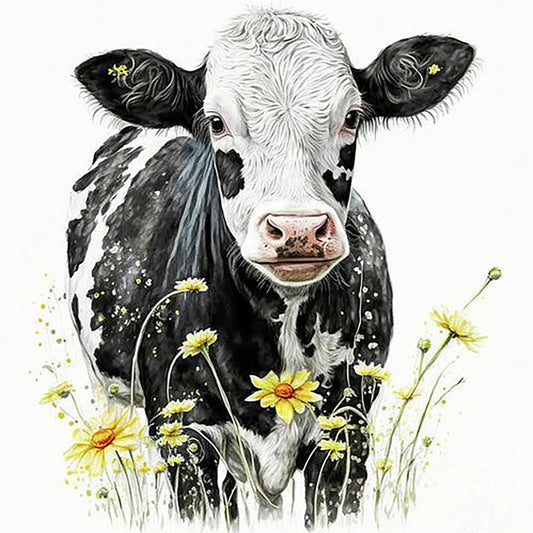 Dairy Cow - Full Round Drill Diamond Painting 30*30CM
