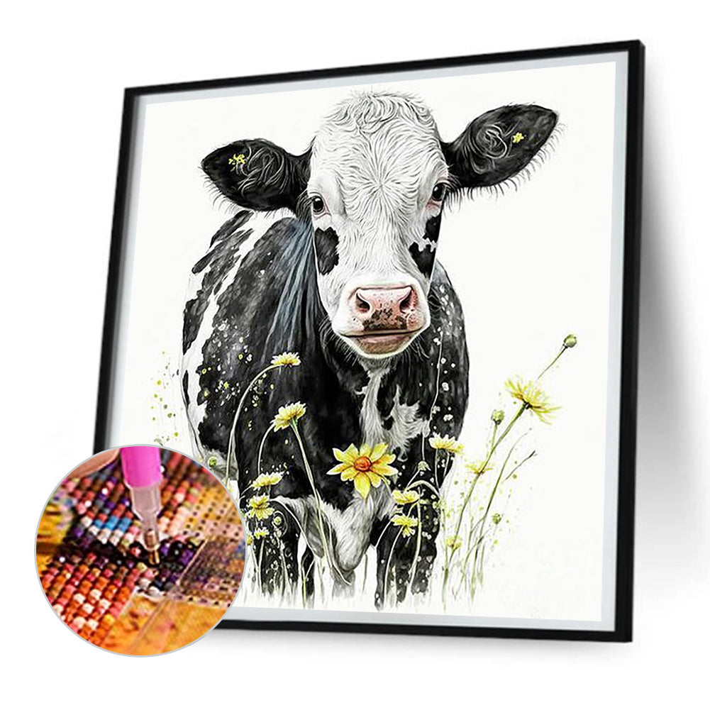 Dairy Cow - Full Round Drill Diamond Painting 30*30CM