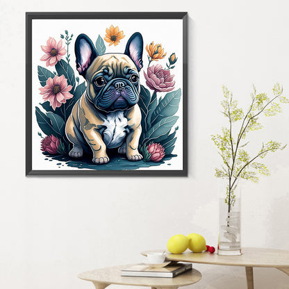Flower Shar-Pei - Full Round Drill Diamond Painting 30*30CM