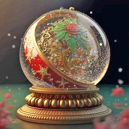 Christmas Rose Crystal Ball - Full Round Drill Diamond Painting 30*30CM