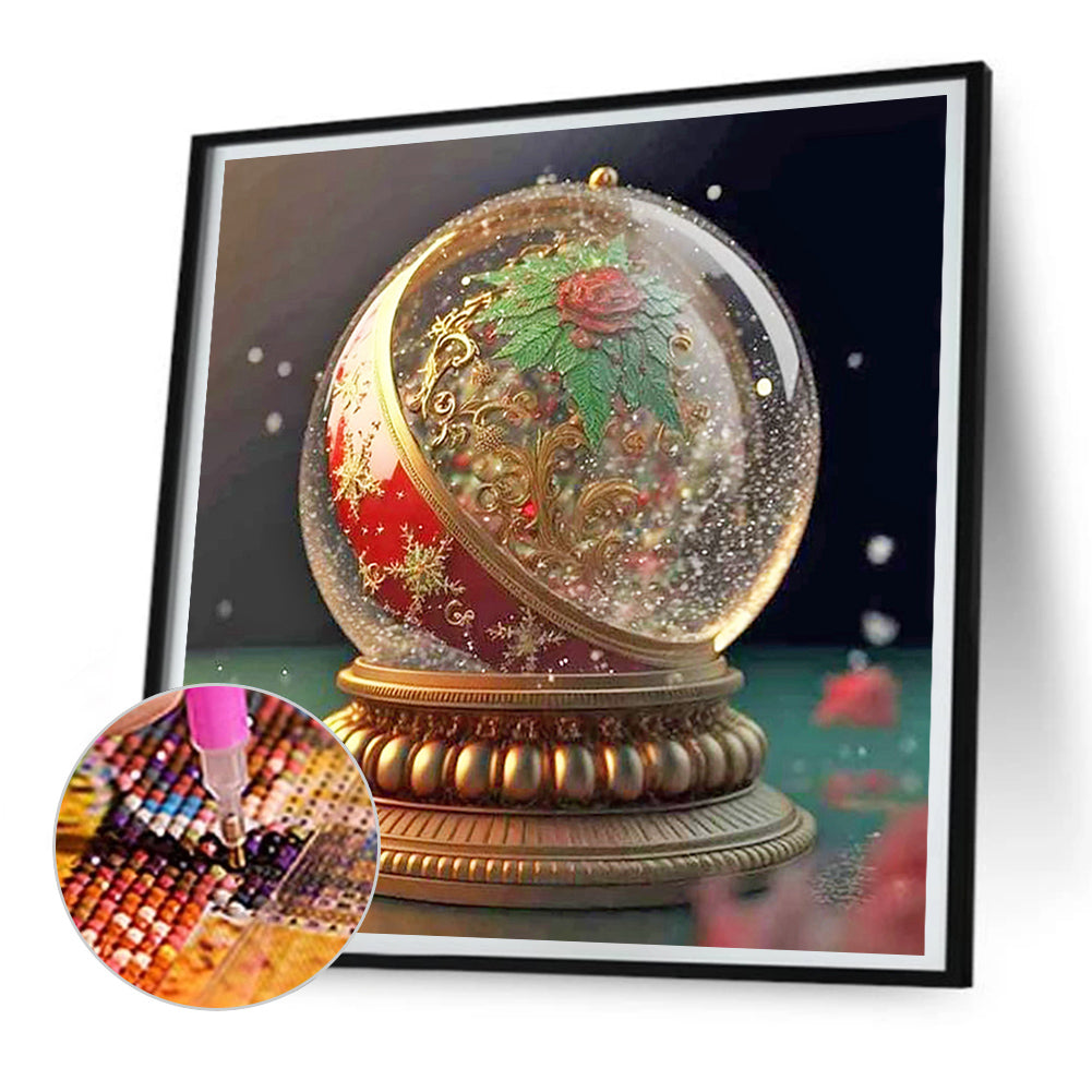 Christmas Rose Crystal Ball - Full Round Drill Diamond Painting 30*30CM