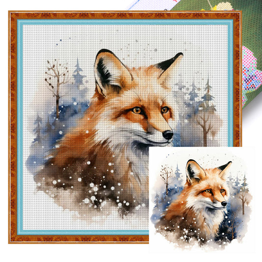 Fox In Winter - 11CT Stamped Cross Stitch 50*50CM(Spring)