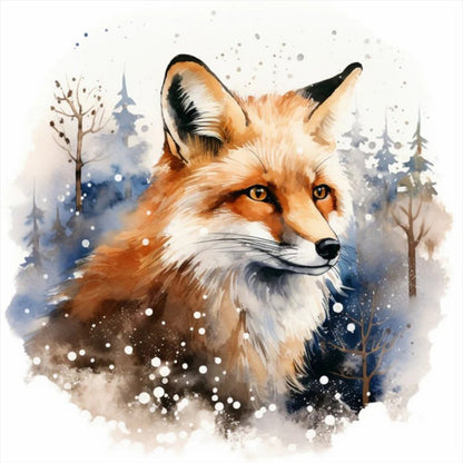 Fox In Winter - 11CT Stamped Cross Stitch 50*50CM(Spring)