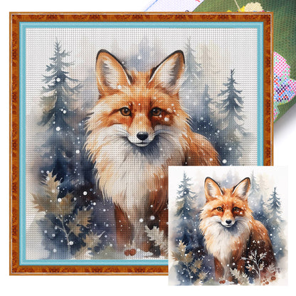 Fox In Winter - 11CT Stamped Cross Stitch 50*50CM(Spring)