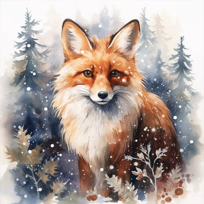 Fox In Winter - 11CT Stamped Cross Stitch 50*50CM(Spring)