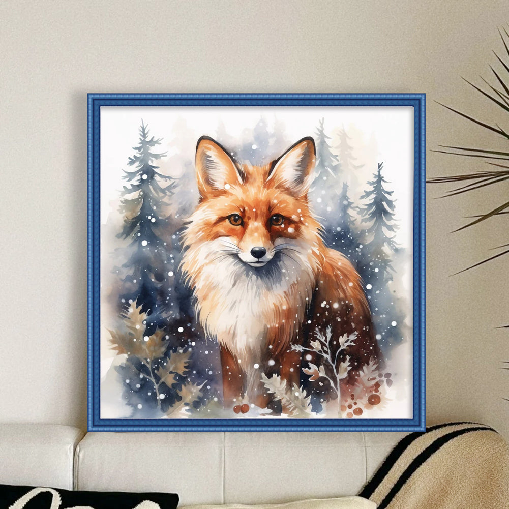 Fox In Winter - 11CT Stamped Cross Stitch 50*50CM(Spring)