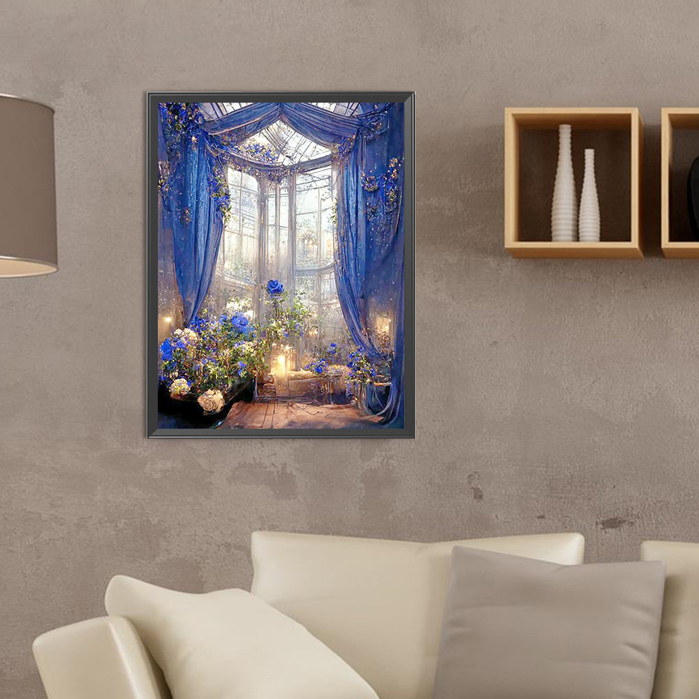 Flower Reception Room - Full Round Drill Diamond Painting 30*40CM