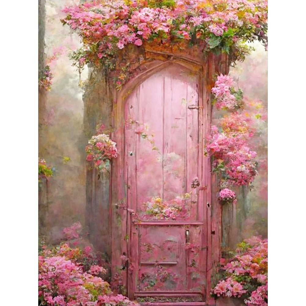 Flower Door - Full Round Drill Diamond Painting 30*40CM