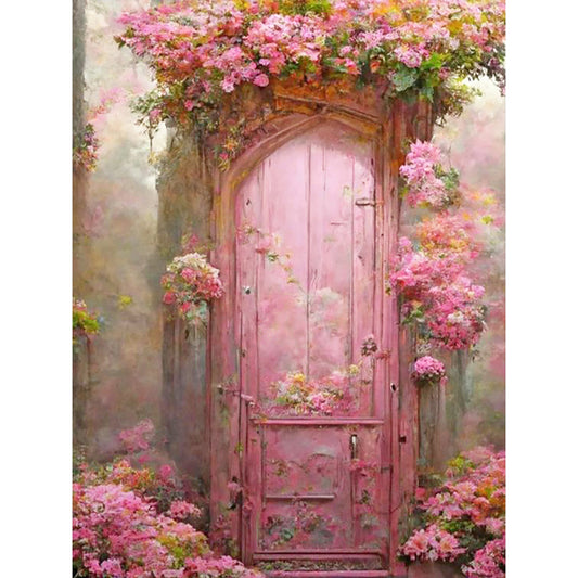 Flower Door - Full Round Drill Diamond Painting 30*40CM