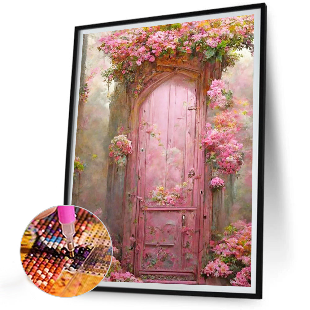 Flower Door - Full Round Drill Diamond Painting 30*40CM