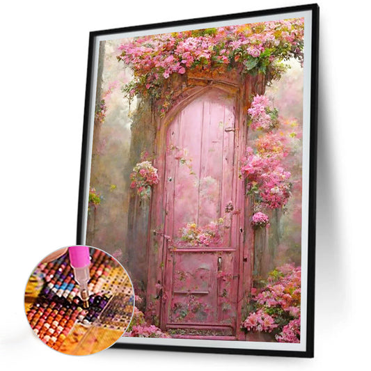 Flower Door - Full Round Drill Diamond Painting 30*40CM