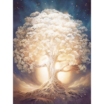 Pure White Tree - Full Round Drill Diamond Painting 30*40CM