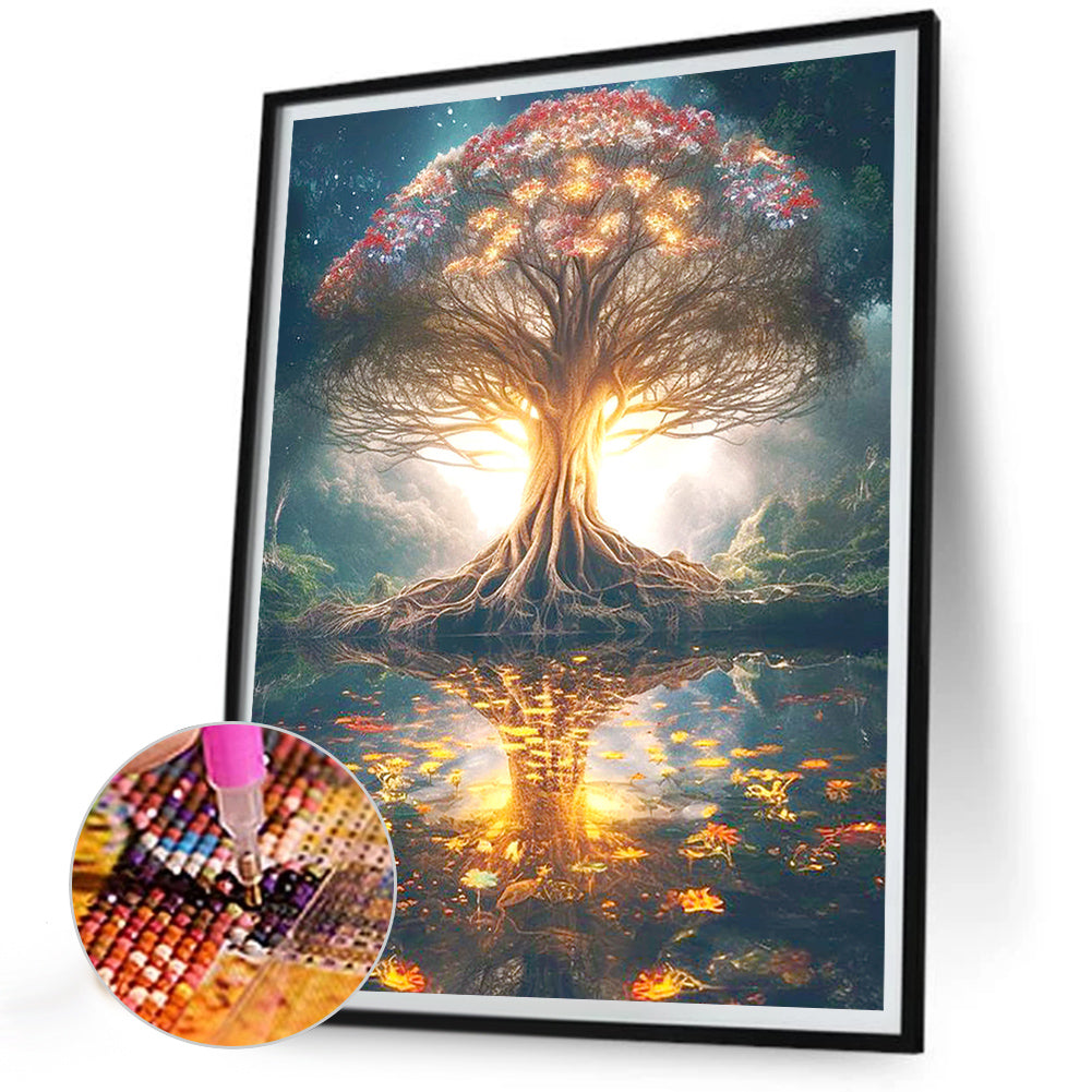 Flower Tree - Full Round Drill Diamond Painting 30*40CM