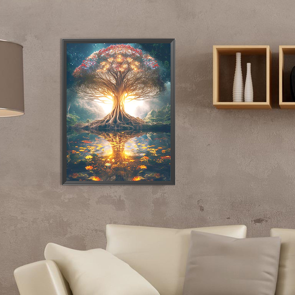 Flower Tree - Full Round Drill Diamond Painting 30*40CM