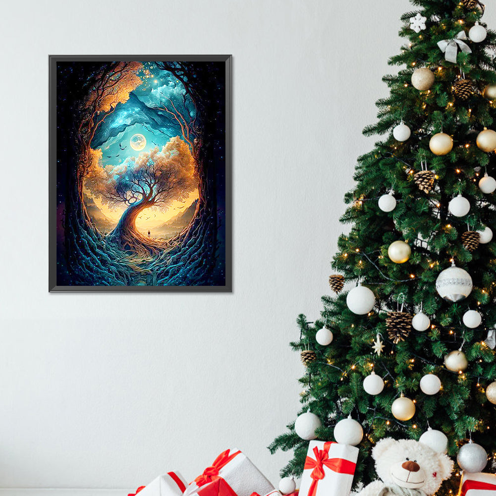 Starry Sky Tree - Full Round Drill Diamond Painting 30*40CM