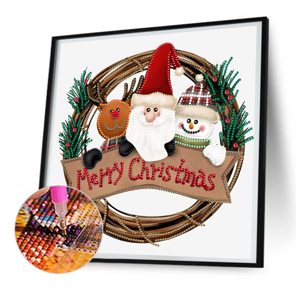 Christmas Wreath - Special Shaped Drill Diamond Painting 30*30CM