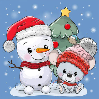 Snowman - Full Round Drill Diamond Painting 30*30CM