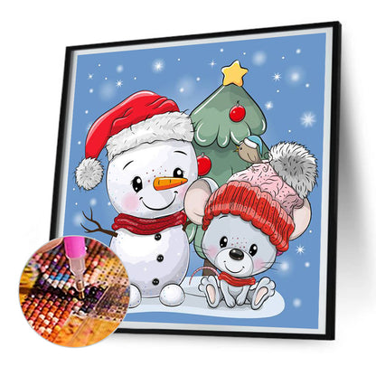 Snowman - Full Round Drill Diamond Painting 30*30CM