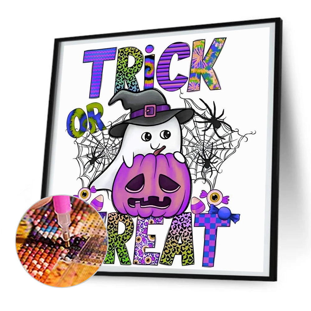 Scary Ghost - Full Round Drill Diamond Painting 30*30CM