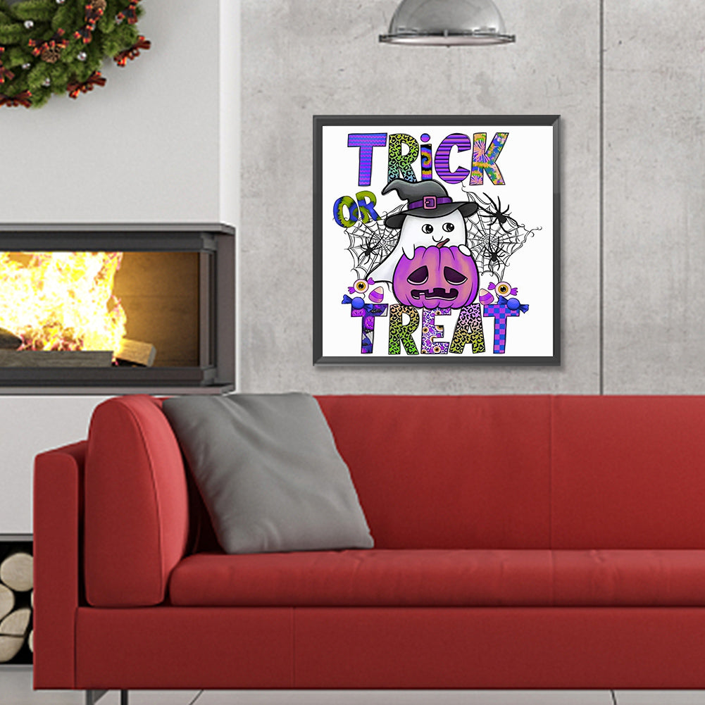 Scary Ghost - Full Round Drill Diamond Painting 30*30CM