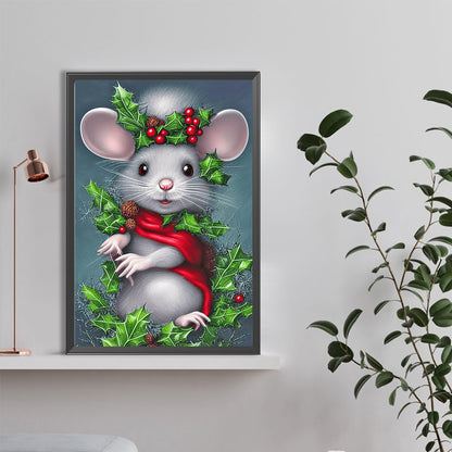 Christmas Mouse - Full Round Drill Diamond Painting 40*60CM