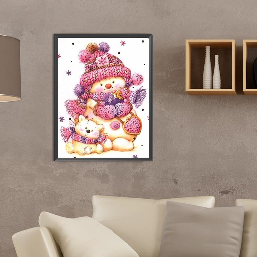 Woolen Bear - Full Round Drill Diamond Painting 30*40CM