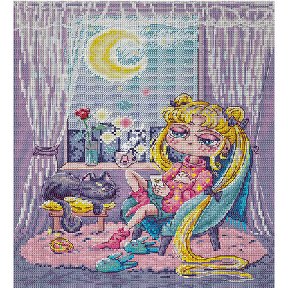 Cozy Night - 14CT Stamped Cross Stitch 31*36CM(Joy Sunday)