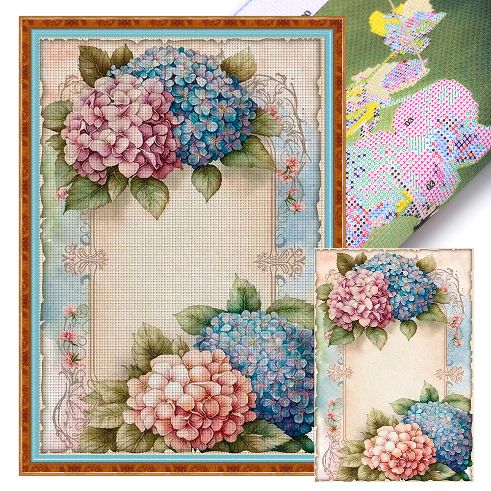 Vintage Poster - Hydrangea - 11CT Stamped Cross Stitch 40*60CM