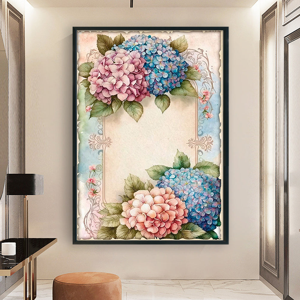 Vintage Poster - Hydrangea - 11CT Stamped Cross Stitch 40*60CM