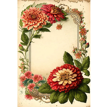 Vintage Poster - Dahlia - 11CT Stamped Cross Stitch 40*60CM