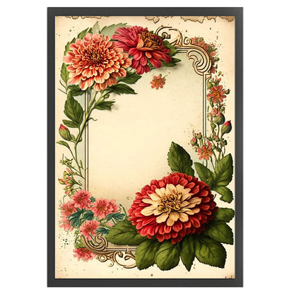 Vintage Poster - Dahlia - 11CT Stamped Cross Stitch 40*60CM