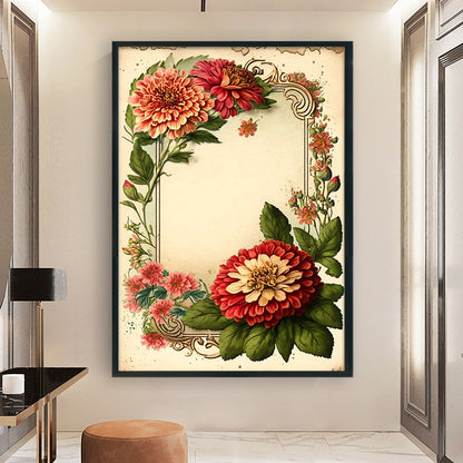 Vintage Poster - Dahlia - 11CT Stamped Cross Stitch 40*60CM