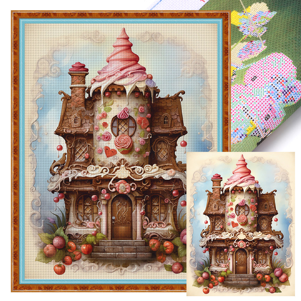 Cake House - 11CT Stamped Cross Stitch 50*65CM