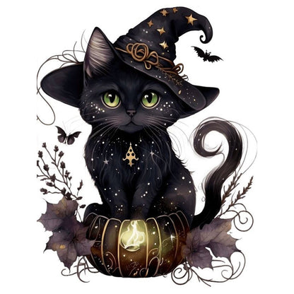 Magic Black Cat - 11CT Stamped Cross Stitch 50*65CM