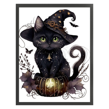 Magic Black Cat - 11CT Stamped Cross Stitch 50*65CM