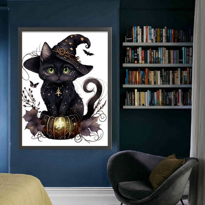 Magic Black Cat - 11CT Stamped Cross Stitch 50*65CM