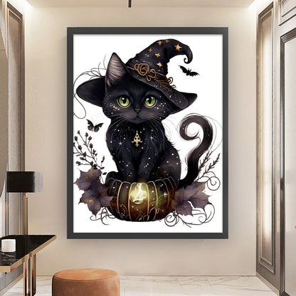 Magic Black Cat - 11CT Stamped Cross Stitch 50*65CM