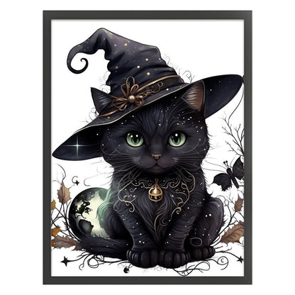 Magic Black Cat - 11CT Stamped Cross Stitch 50*65CM